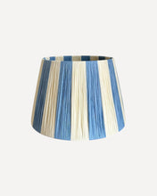 Load image into Gallery viewer, CORNFLOWER/BONE NARROW STRIPES LAMPSHADE