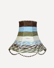 Load image into Gallery viewer, SCALLOP LAMPSHADE, MULTICOLOUR TWIST (CHOCOLATE/ SKY/ OLIVE/ IVORY)