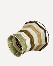 Load image into Gallery viewer, SCALLOP LAMPSHADE, MULTICOLOUR (OLIVE, IVORY/ TAN/ NATURAL/ CHOCOLATE)