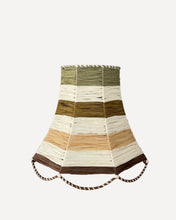 Load image into Gallery viewer, SCALLOP LAMPSHADE, MULTICOLOUR (OLIVE, IVORY/ TAN/ NATURAL/ CHOCOLATE)