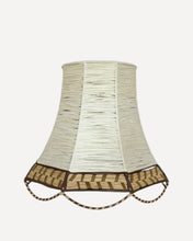 Load image into Gallery viewer, SCALLOP LAMPSHADE, IVORY/NATURAL/TAN WITH BORDER