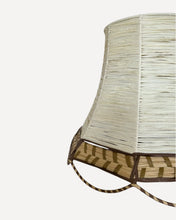 Load image into Gallery viewer, SCALLOP LAMPSHADE, IVORY/NATURAL/TAN WITH BORDER