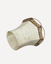 Load image into Gallery viewer, SCALLOP LAMPSHADE, IVORY/NATURAL/TAN WITH BORDER