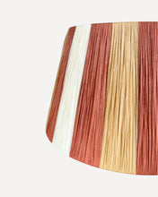 Load image into Gallery viewer, TERRACOTTA/CANE/BONE NARROW STRIPES LAMPSHADE