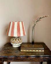 Load image into Gallery viewer, TERRACOTTA/NATURAL NARROW STRIPES LAMPSHADE