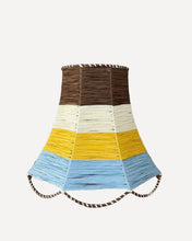 Load image into Gallery viewer, SCALLOP LAMPSHADE, CHOCOLATE/IVORY/LEMON/SKY