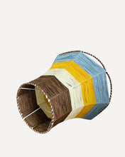 Load image into Gallery viewer, SCALLOP LAMPSHADE, CHOCOLATE/IVORY/LEMON/SKY