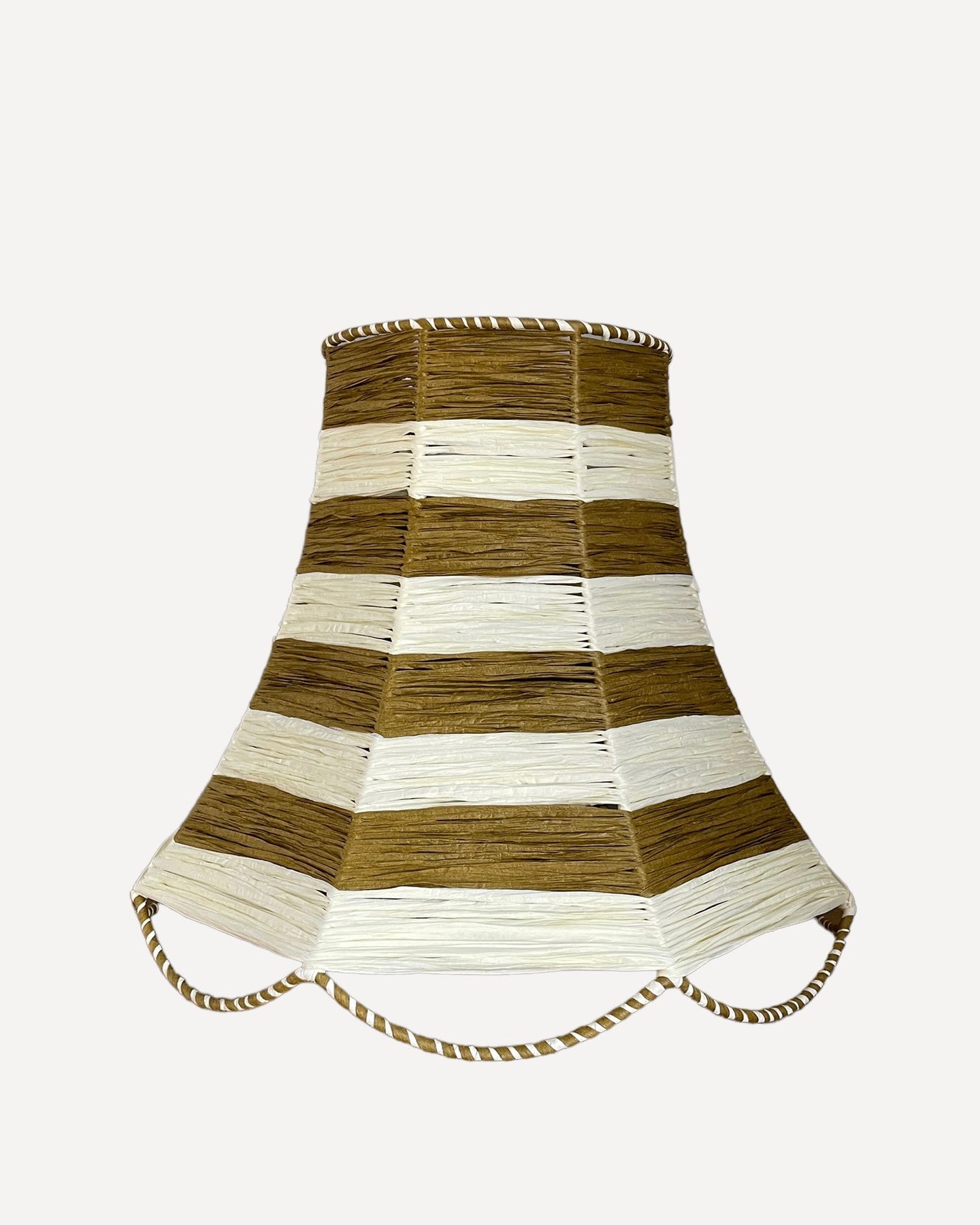 SCALLOP LAMPSHADE, TAN/IVORY