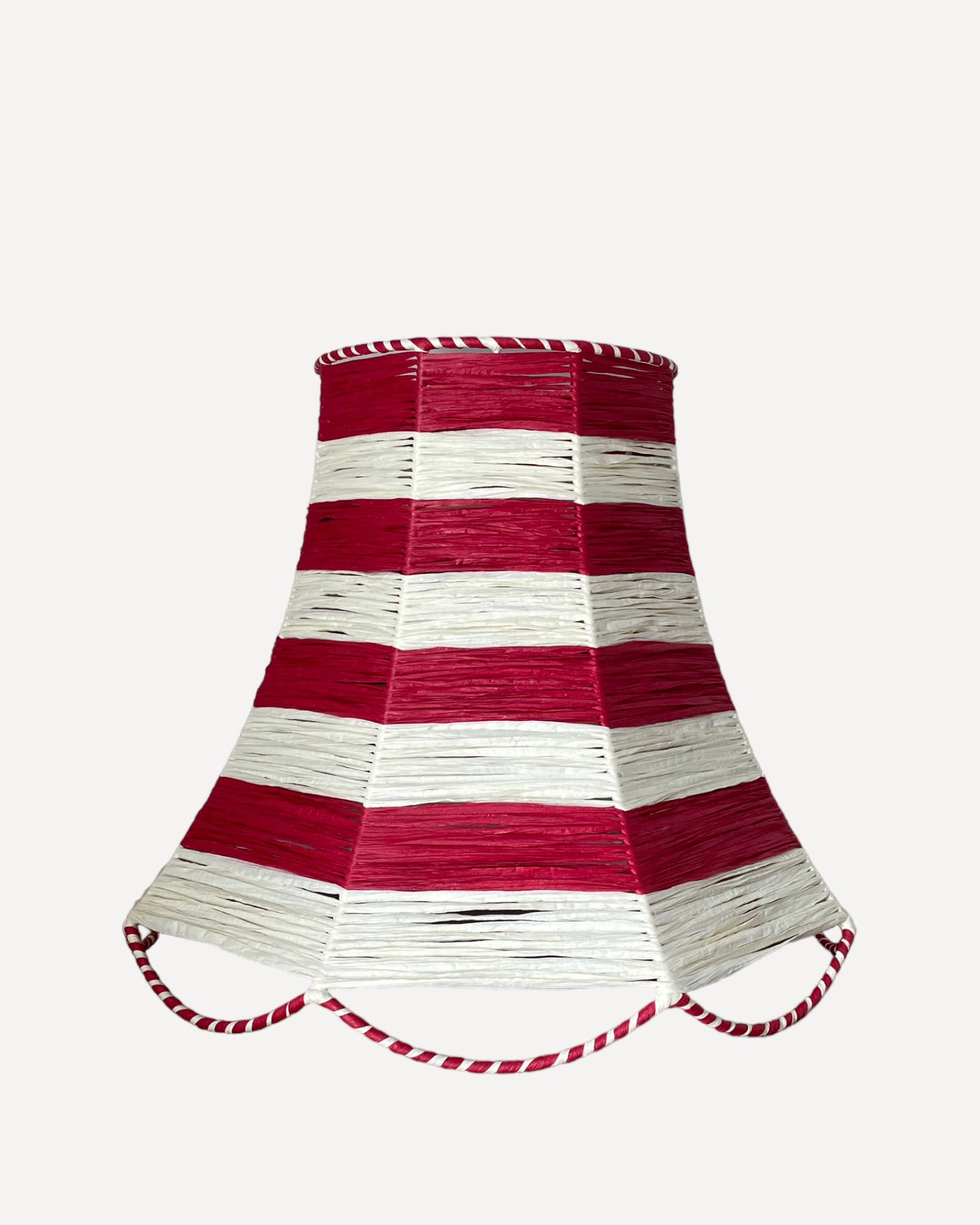 SCALLOP LAMPSHADE, SCARLET/IVORY