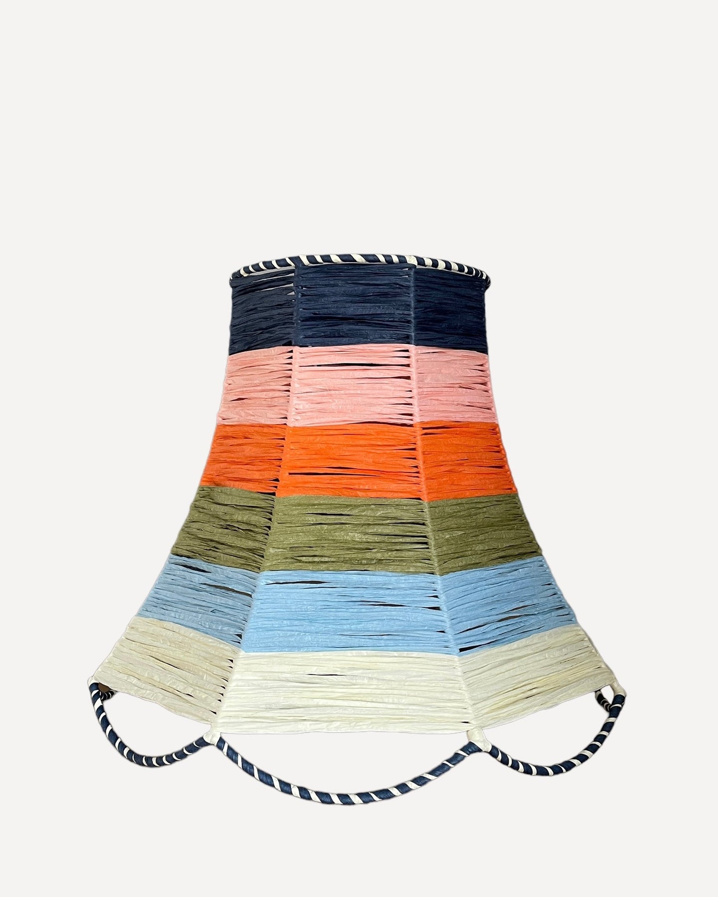 SCALLOP LAMPSHADE, MULTICOLOUR (INK/ PEACH/ TANGERINE/ OLIVE/ SKY/ IVORY)