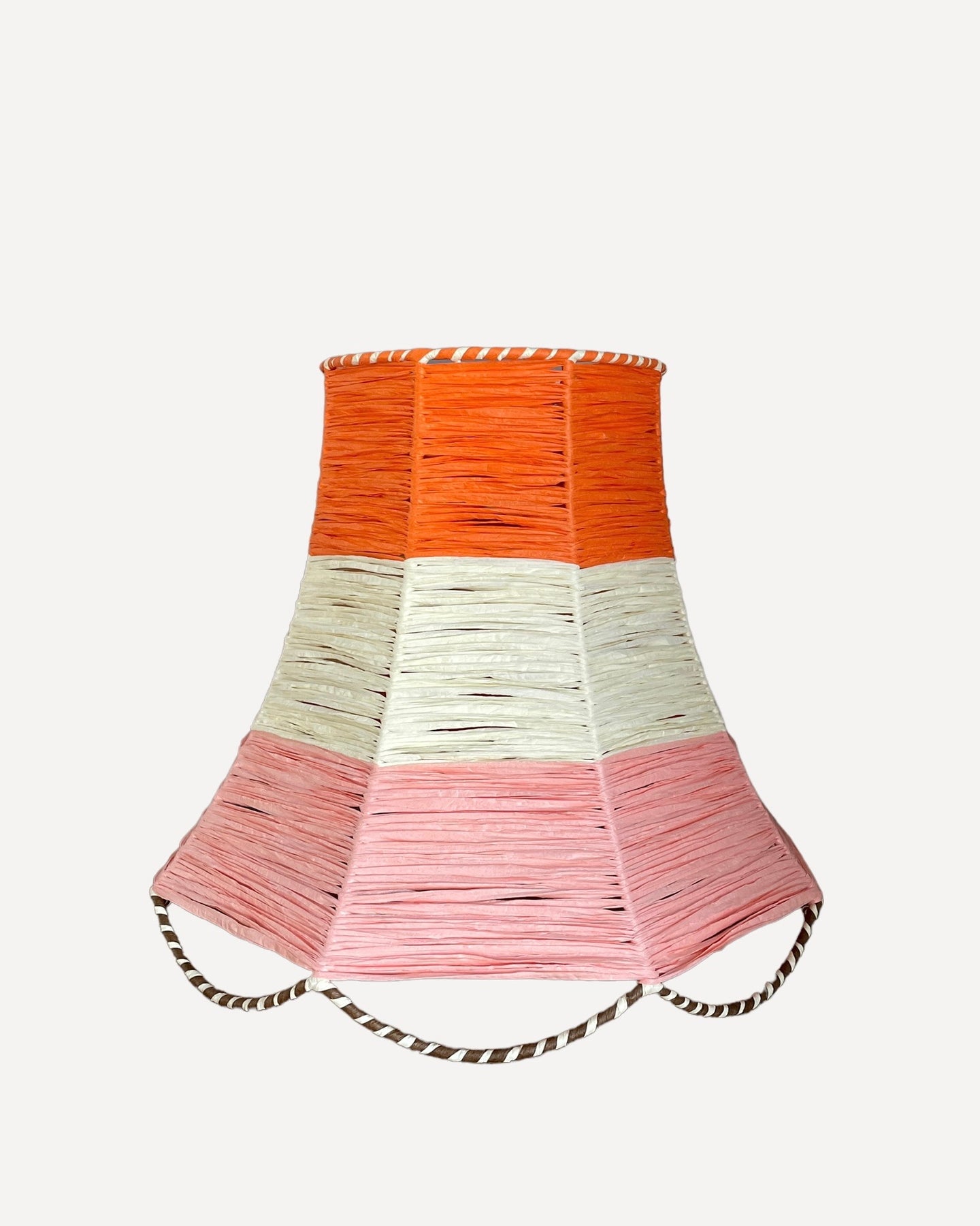 SCALLOP LAMPSHADE, TANGERINE/IVORY/PEACH